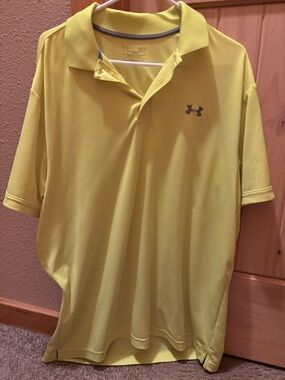 Under Armour vibrant yellow short sleeve polo Size XL